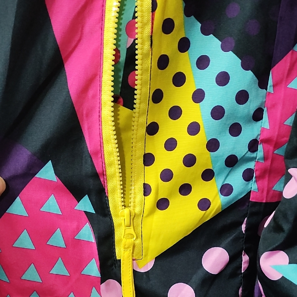 Blackjack Women's Vibrant Geometric Patterned Windbreaker Size‎ L - Picture 6 of 11